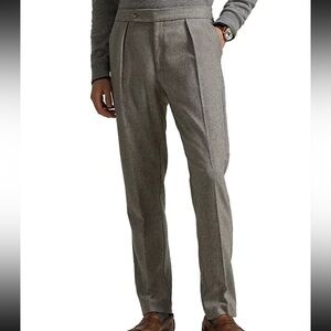 Polo Ralph Lauren Men's Pleated Wool Trousers, Grey, 36 X 33